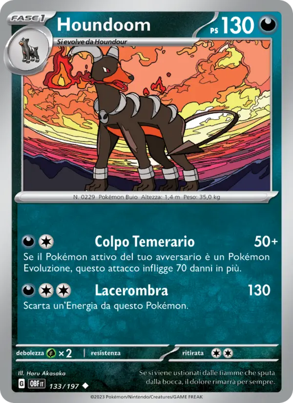 Houndoom #133 — Ossidiana Infuocata (Reverse Holo)