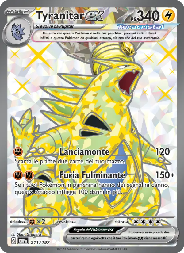 Tyranitar ex #211 — Ossidiana Infuocata