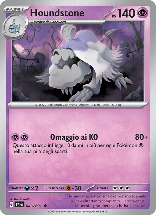 Houndstone #043 — Destino di Paldea (Reverse Holo)
