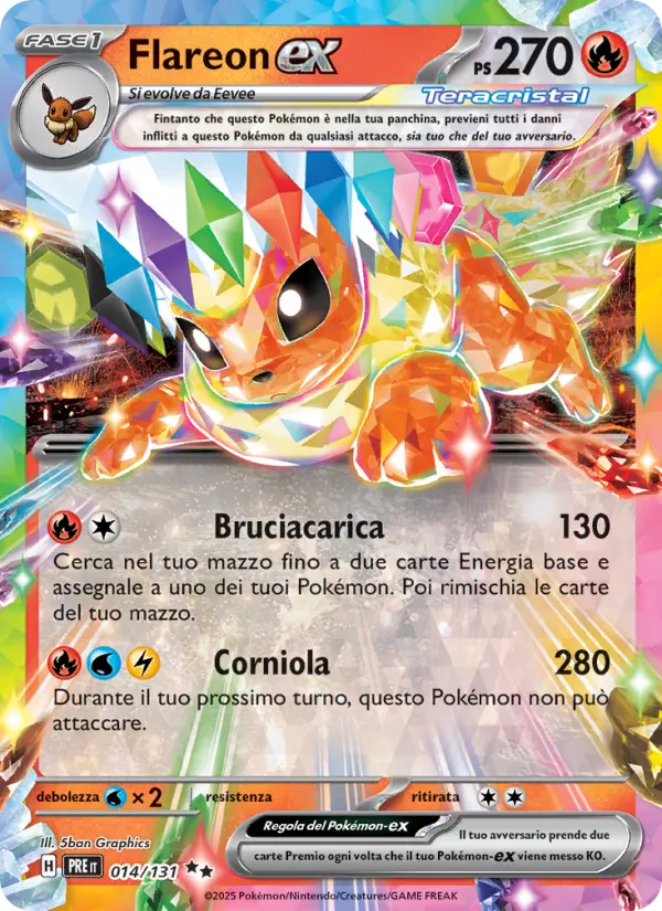 Flareon ex #014 — Evoluzioni Prismatiche