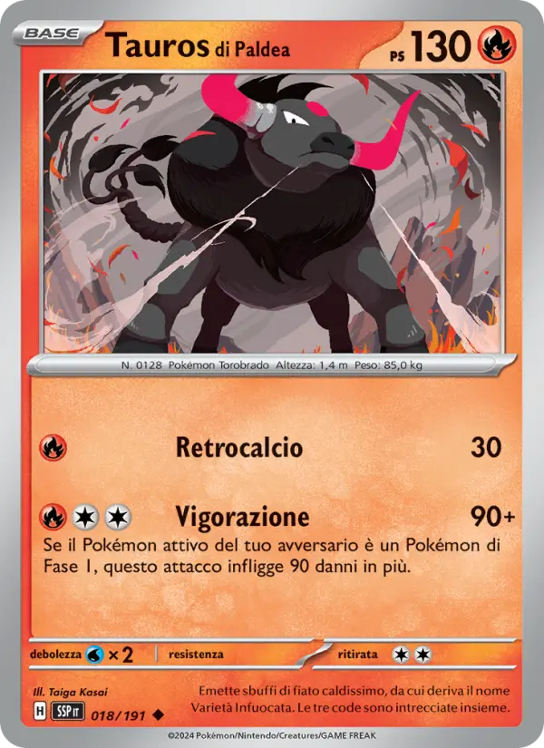 Tauros di Paldea #018 — Scintille Folgoranti