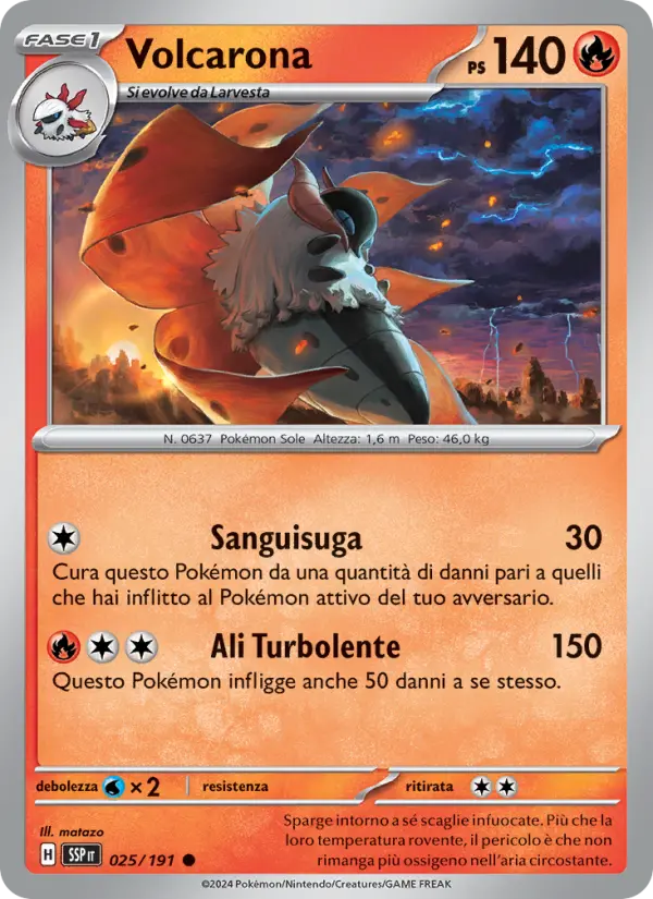 Volcarona #025 — Scintille Folgoranti (Reverse Holo)