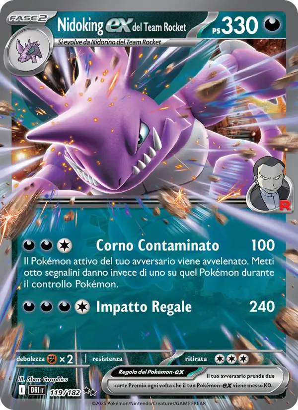 Nidoking ex del Team Rocket #119 — Rivali Predestinati