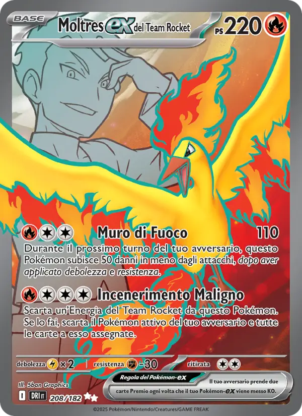 Moltres ex del Team Rocket #208
