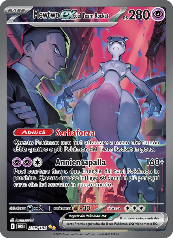 Mewtwo ex del Team Rocket #231 — Rivali Predestinati