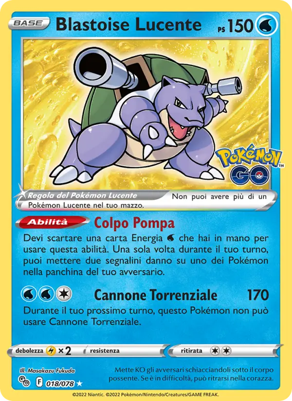 Blastoise Lucente #018
