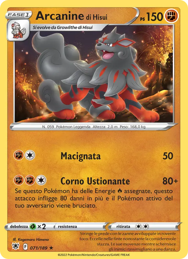 Arcanine di Hisui #071