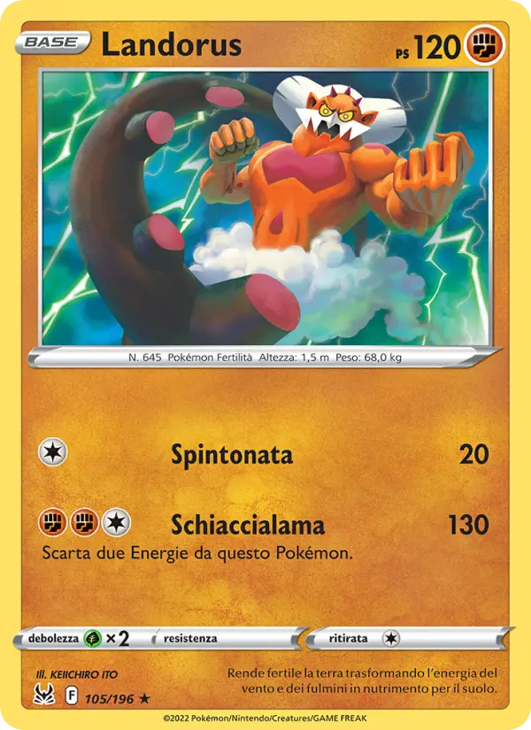 Landorus #105 — Origine Perduta (Reverse Holo)