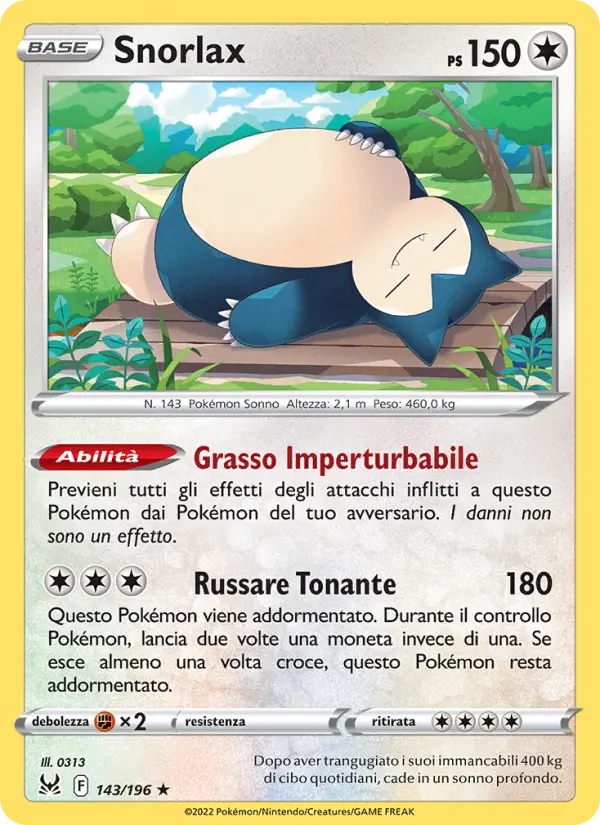 Snorlax #143 — Origine Perduta (Reverse Holo)