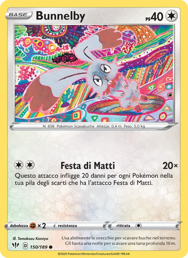 Bunnelby #150 — Fiamme Oscure (Reverse Holo)