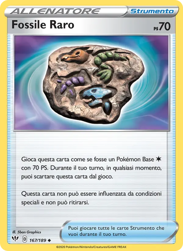 Fossile Raro #167 — Fiamme Oscure (Reverse Holo)