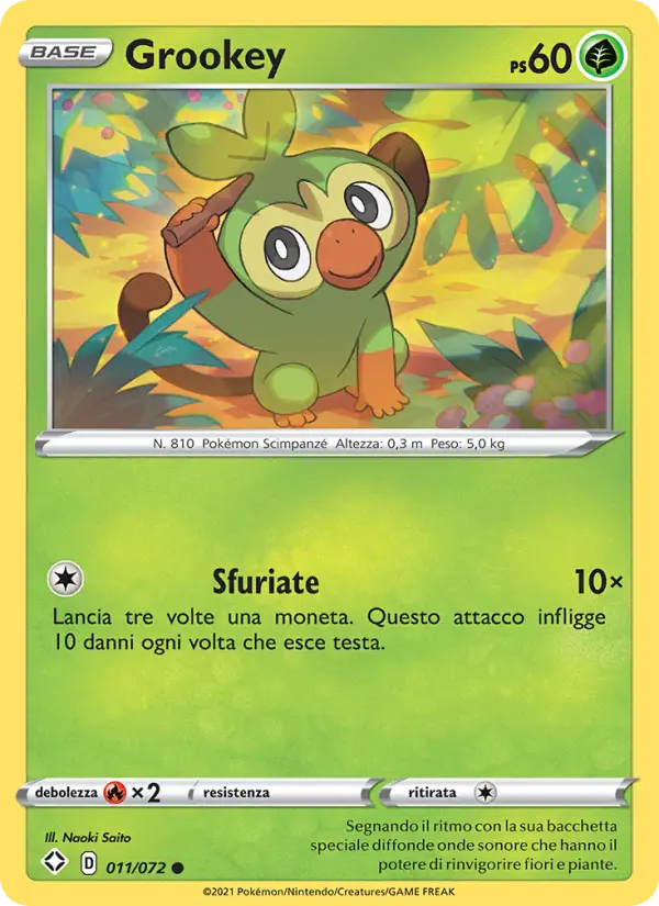 Grookey #11 — Destino Splendente (Reverse Holo)