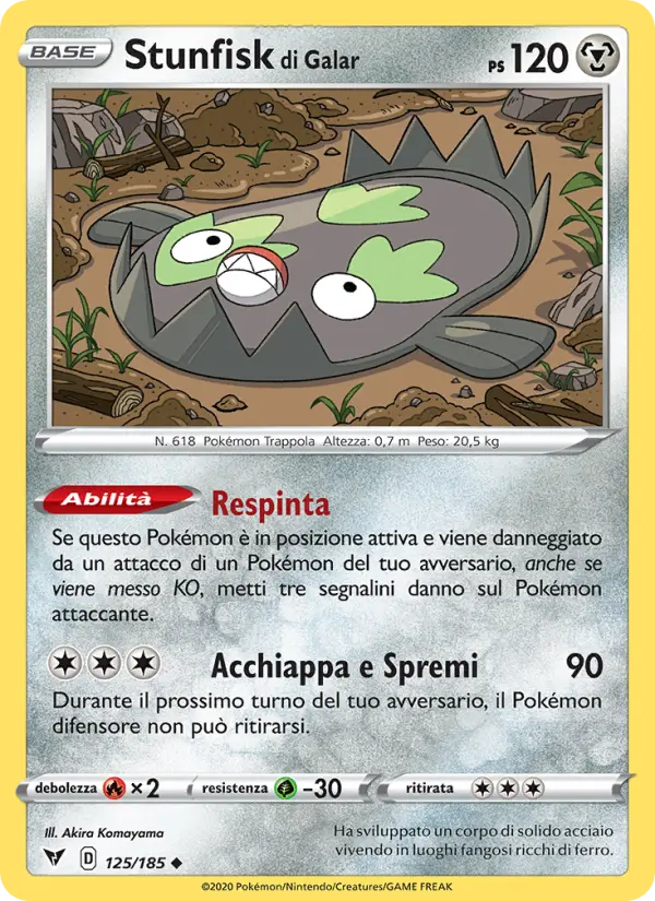 Stunfisk di Galar #125 — Voltaggio Sfolgorante (Reverse Holo)