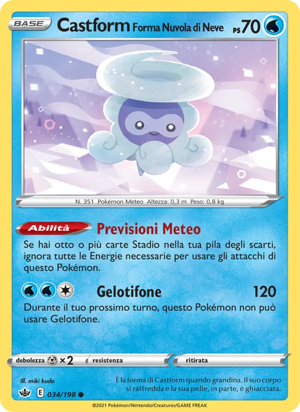 Castform Forma Nuvola di Neve #034 — Regno Glaciale (Reverse Holo)