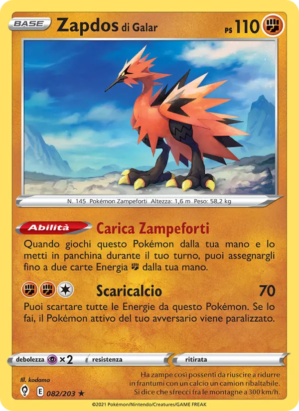 Zapdos di Galar #082