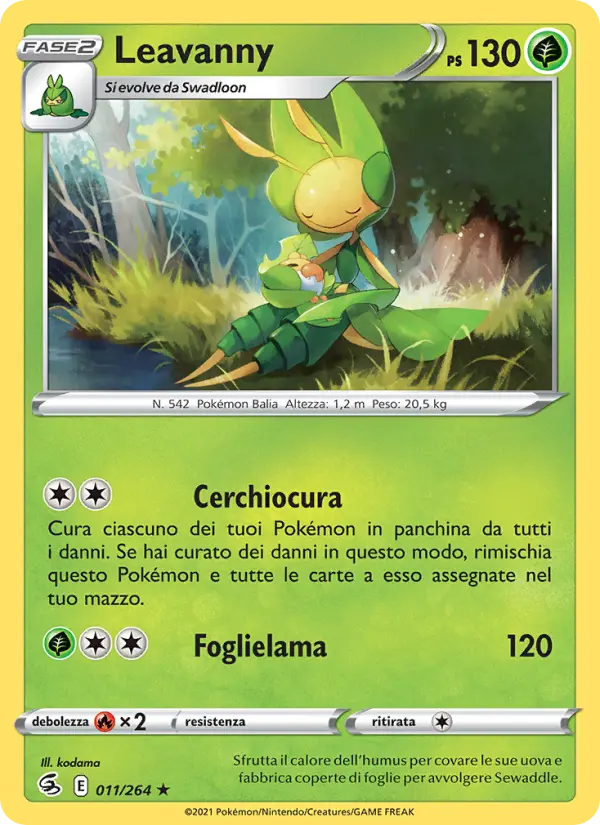 Leavanny #011 — Colpo Fusione (Reverse Holo)