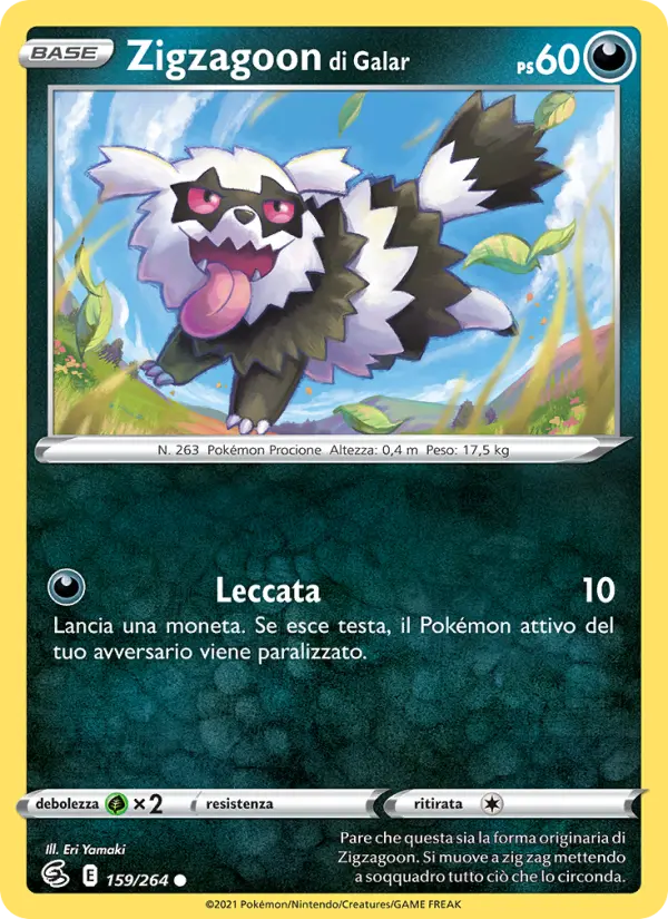 Zigzagoon di Galar #159 — Colpo Fusione