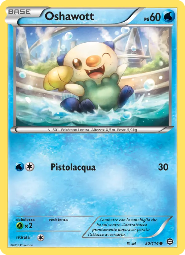 Oshawott #30 — Vapori Accesi (Reverse Holo)