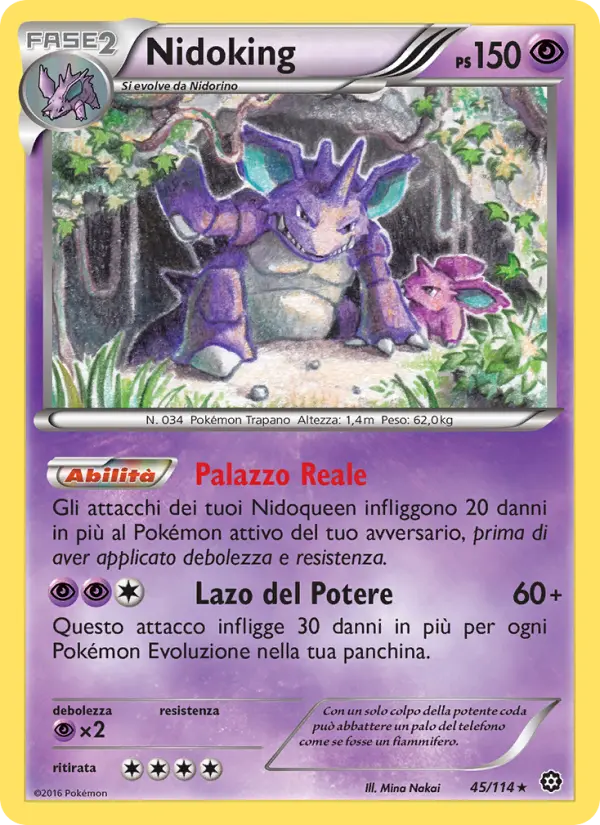 Nidoking #45 — Vapori Accesi (Reverse Holo)