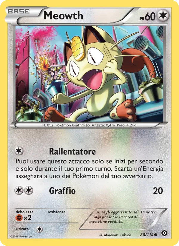Meowth #88 — Vapori Accesi (Reverse Holo)