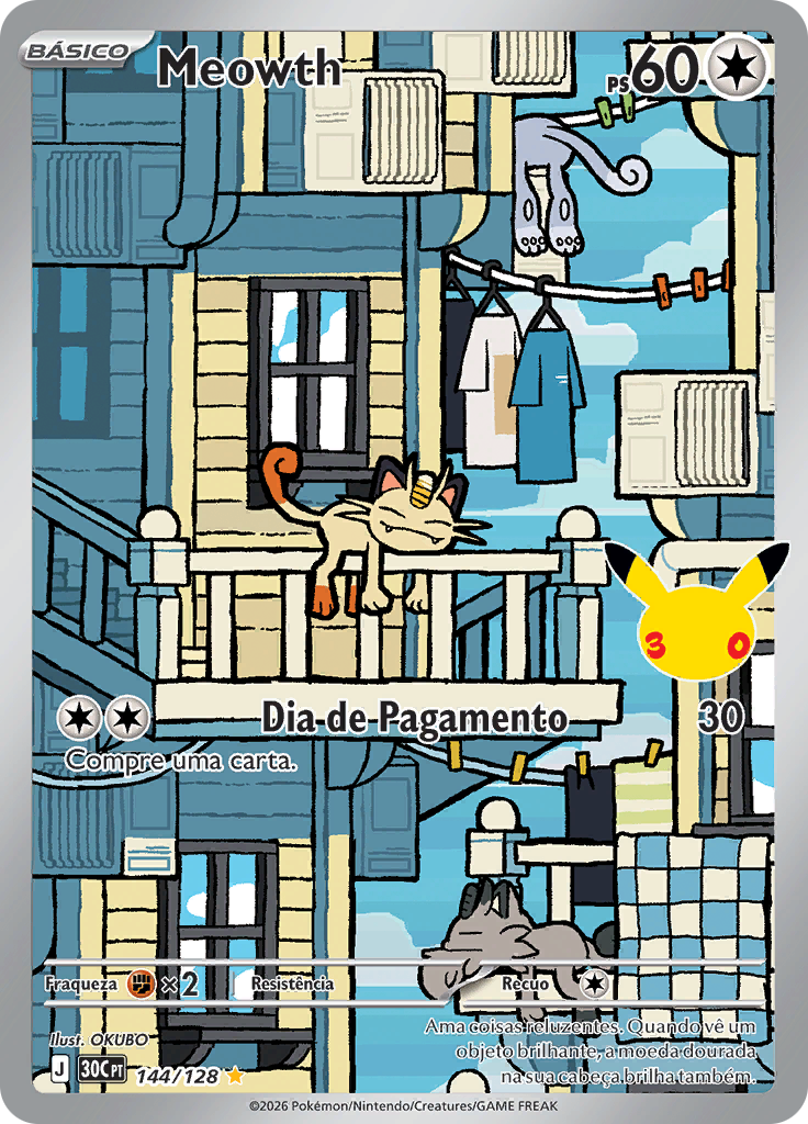 Meowth (30C 144) #144 — Celebração de 30 Anos
