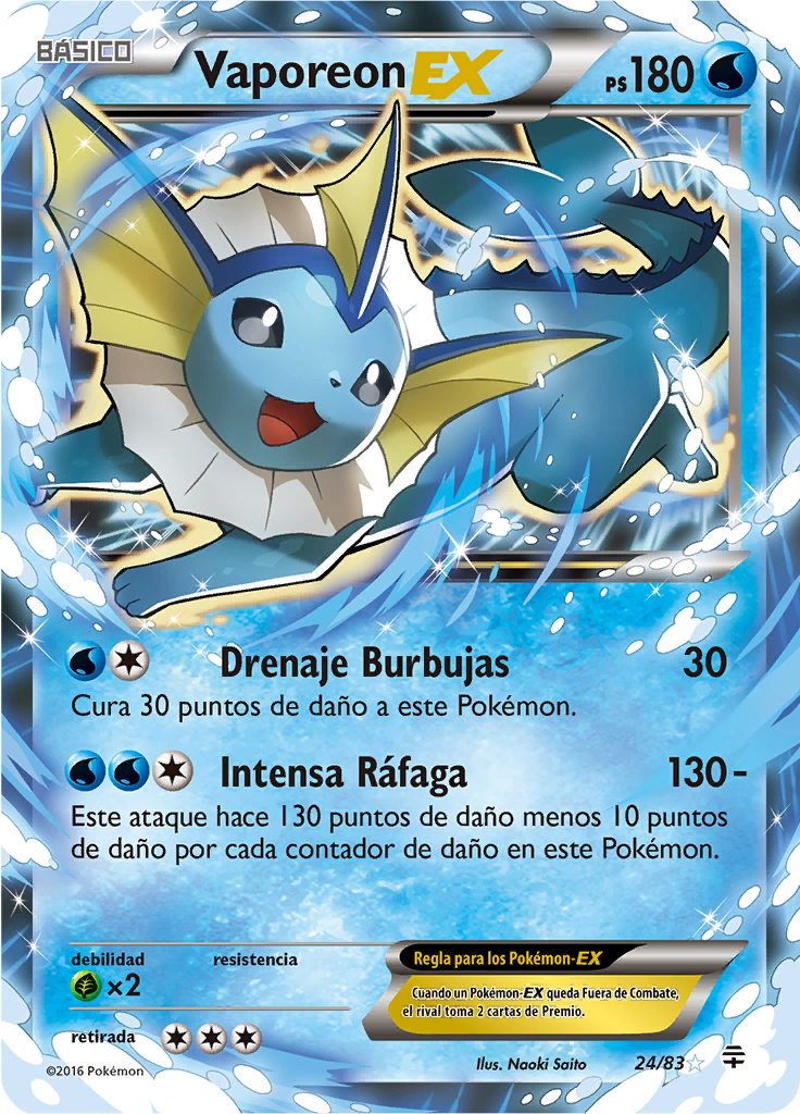 Vaporeon EX #24 — Generaciones