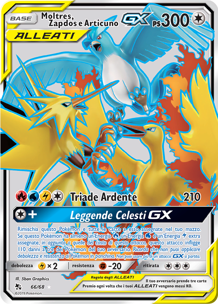 Moltres & Zapdos & Articuno GX #66 — Destino Sfuggente