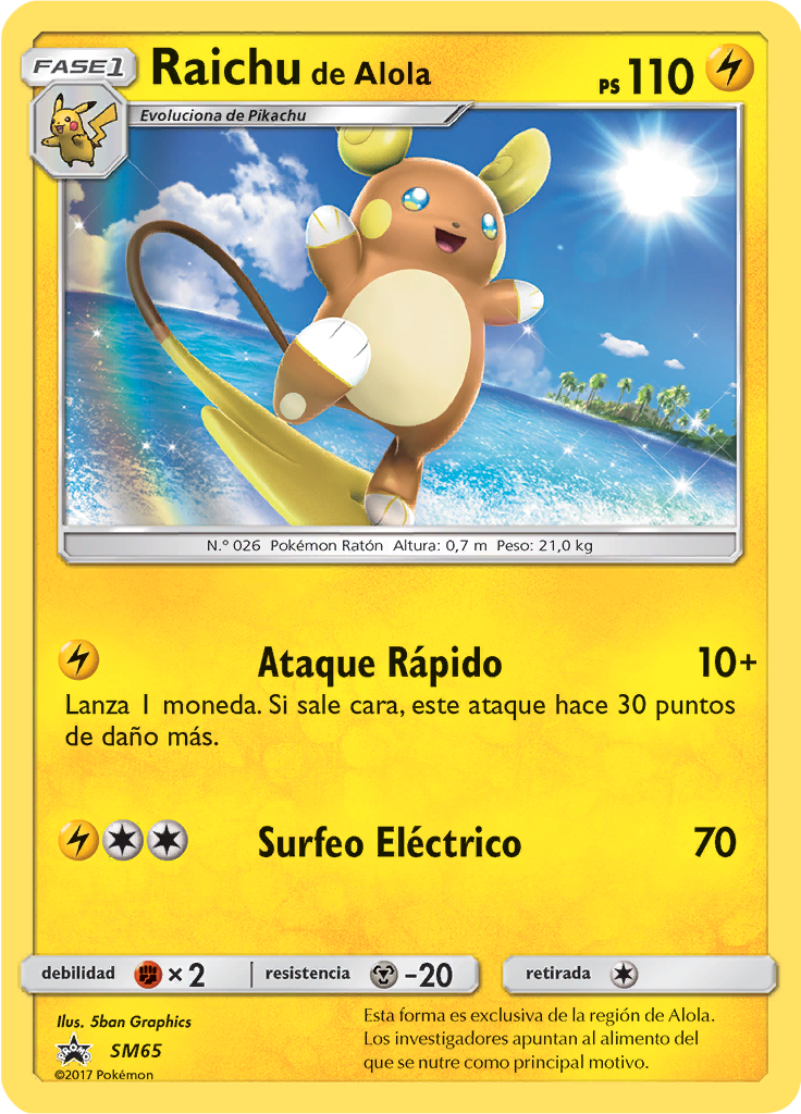 Raichu de Alola #65 — SL Cartas de promoción