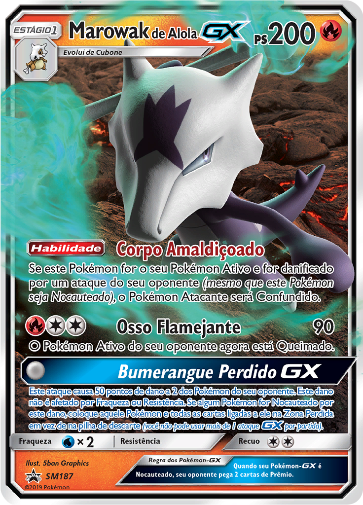Marowak de Alola GX #187 — Sol e Lua Promos