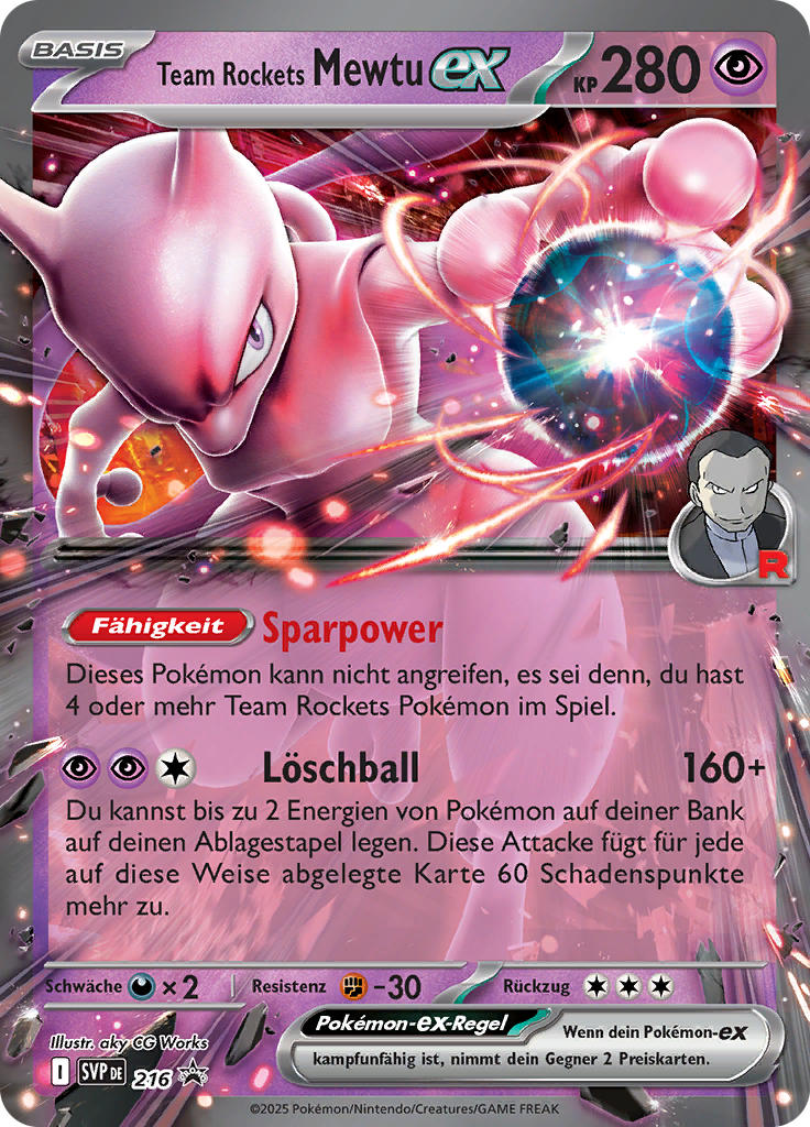 Team Rockets Mewtu ex #216