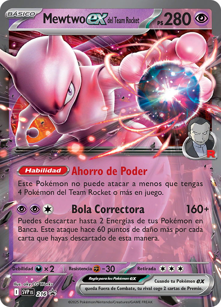 Mewtwo ex del Team Rocket #216