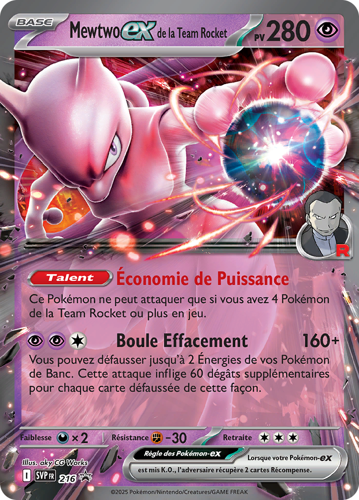 Mewtwo ex de la Team Rocket #216