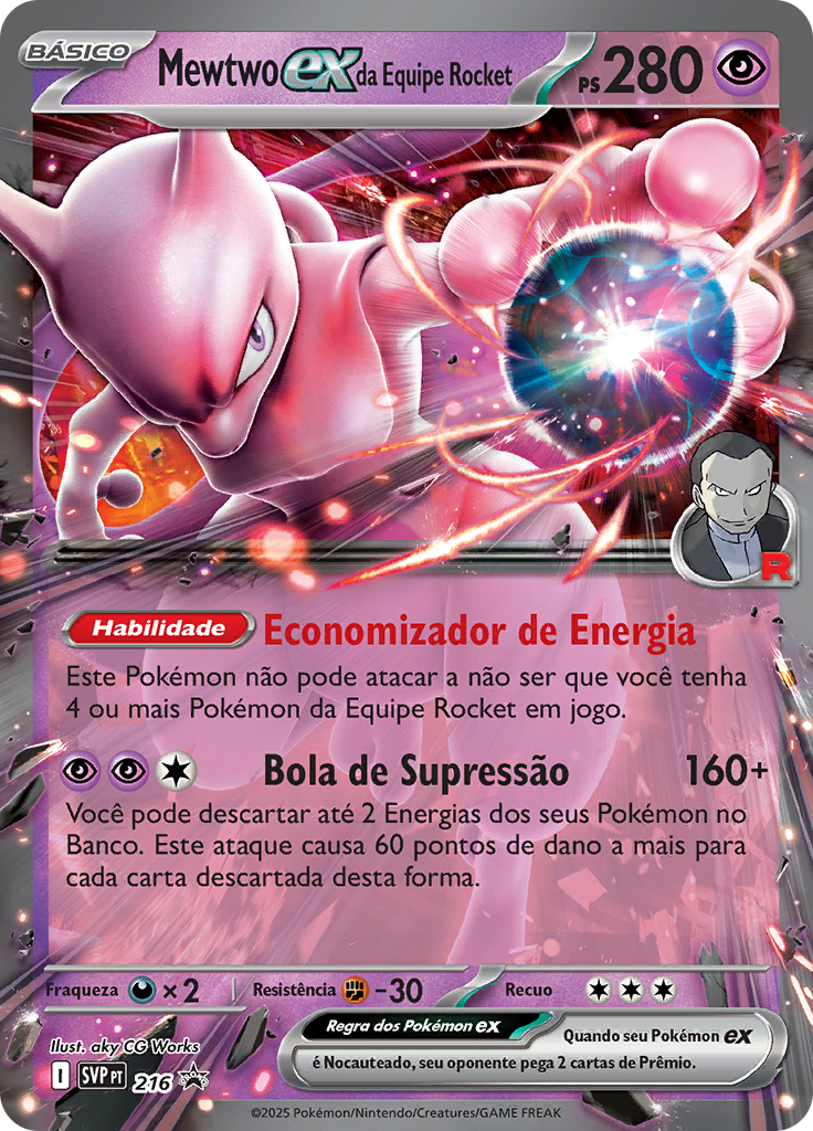 Mewtwo ex da Equipe Rocket #216