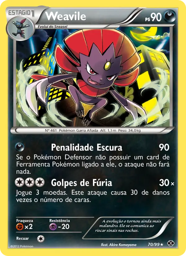 Weavile #70 — Próximos Destinos (Reverse Holo)