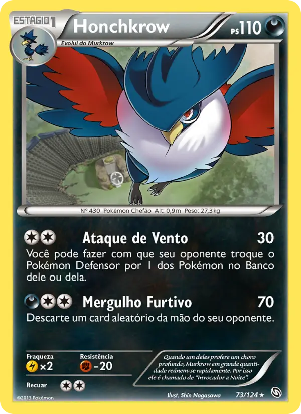 Honchkrow #73 — Dragões Enaltecidos (Reverse Holo)