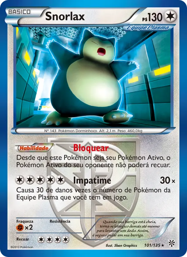 Snorlax #101 — Tempestade de Plasma (Reverse Holo)