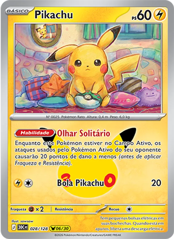 Pikachu (30C 028) #028 — Celebração de 30 Anos