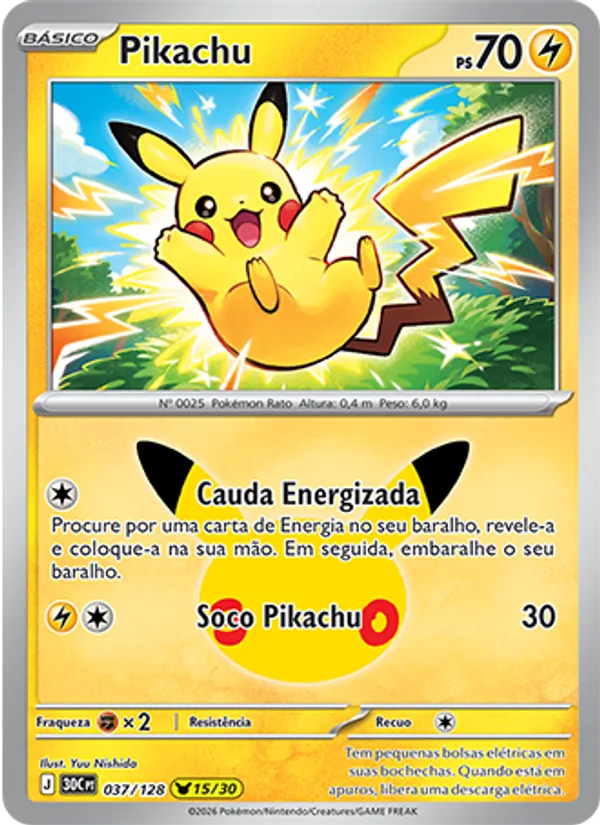 Pikachu (30C 037) #037 — Celebração de 30 Anos