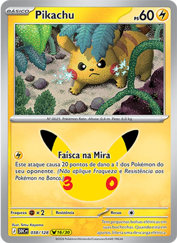 Pikachu (30C 038) #038 — Celebração de 30 Anos