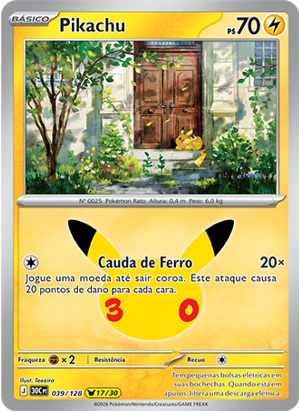 Pikachu (30C 039) #039 — Celebração de 30 Anos