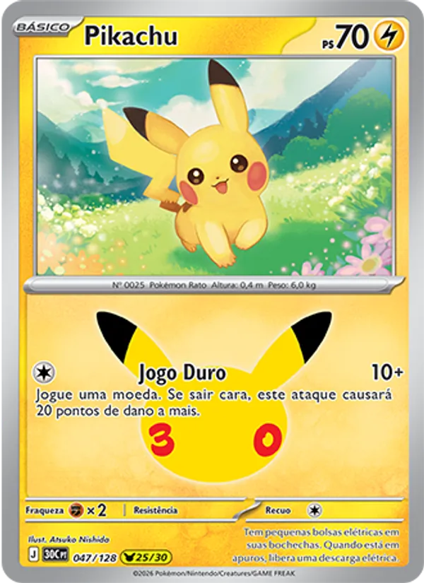 Pikachu (30C 047) #047 — Celebração de 30 Anos