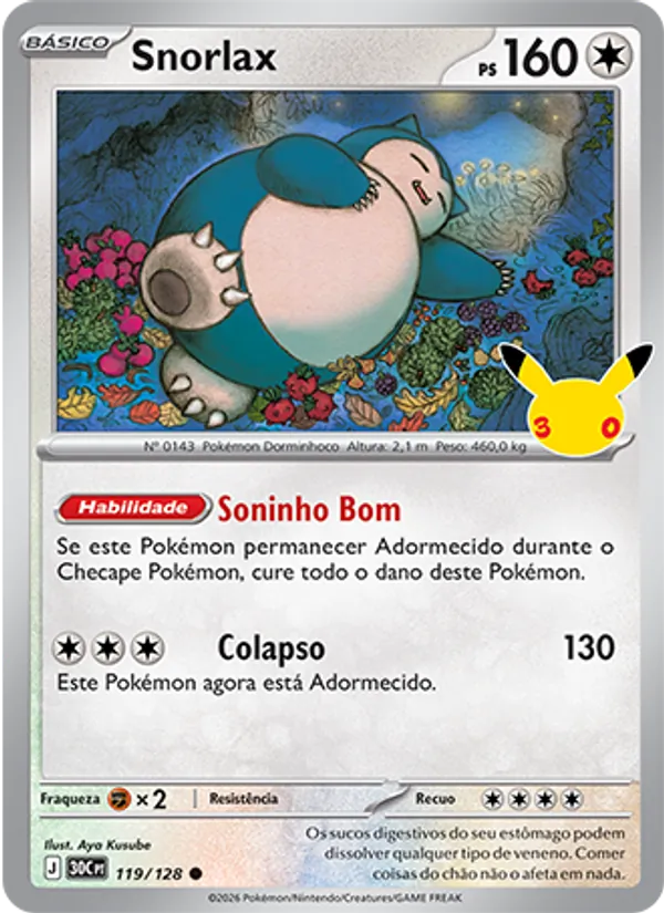 Snorlax (30C 119) #119 — Celebração de 30 Anos