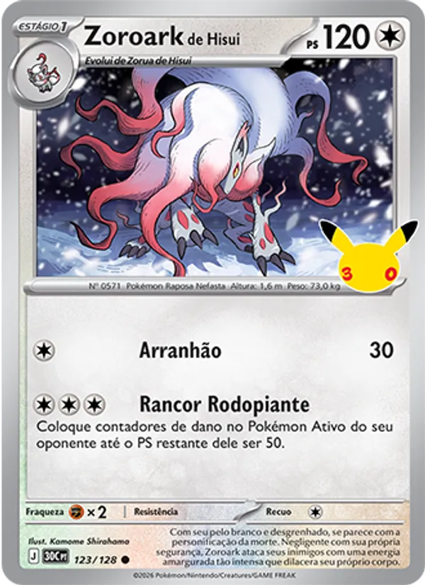 Hisuian Zoroark (30C 123) #123 — Celebração de 30 Anos