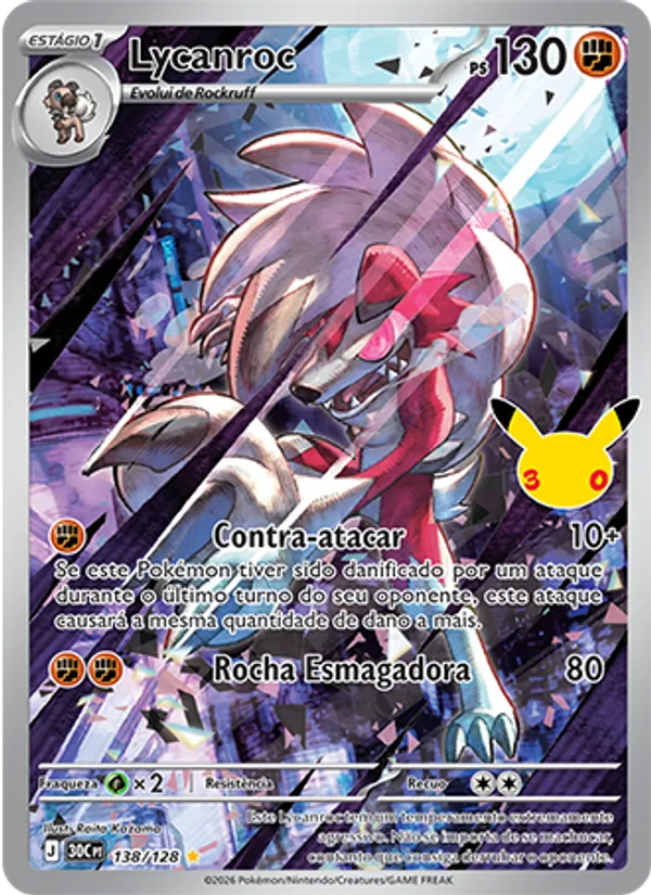 Lycanroc (30C 138) #138 — Celebração de 30 Anos