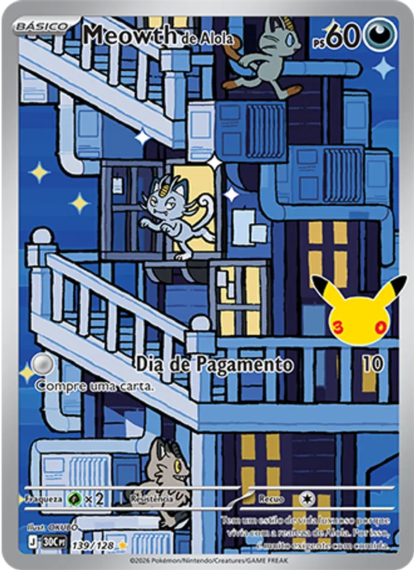 Alolan Meowth (30C 139) #139 — Celebração de 30 Anos