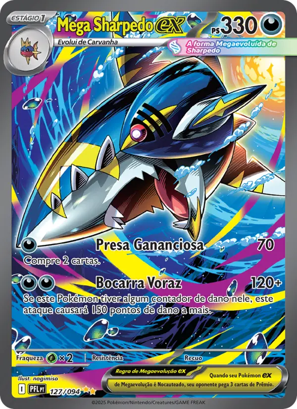 Mega Sharpedo ex #127 — Fogo Fantasmagórico