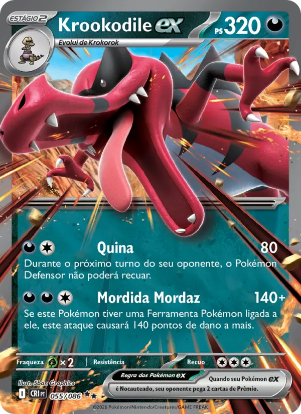 Krookodile ex #055 — Caos Ascendente