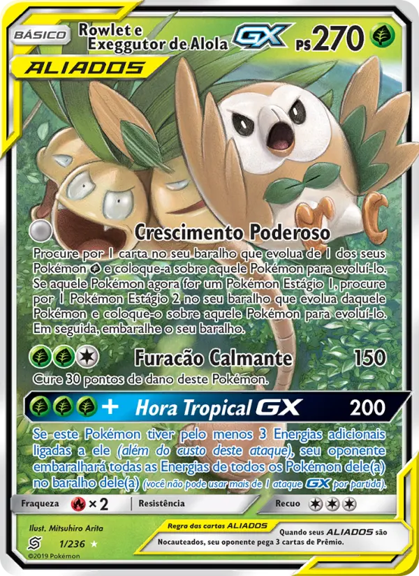 Rowlet e Exeggutor de Alola GX #1