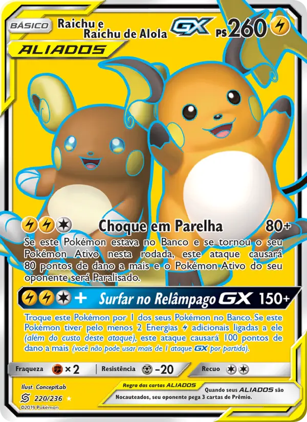 Raichu e Raichu de Alola GX #220