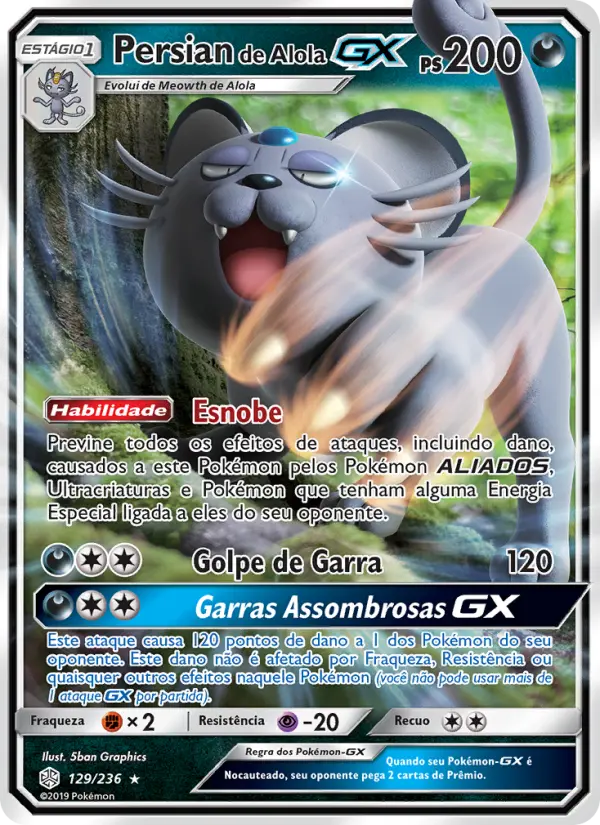 Persian de Alola GX #129 — Eclipse Cósmico